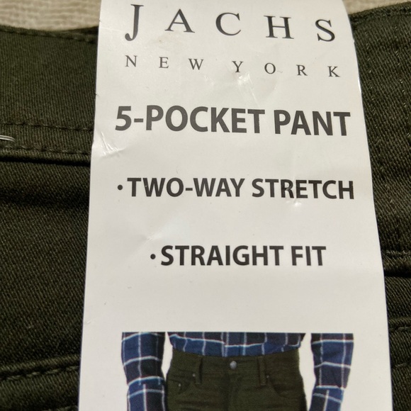 Jachs New York Men's 5 Pocket Pant Two-Way Stretch Straight Fit GREEN - Picture 6 of 10